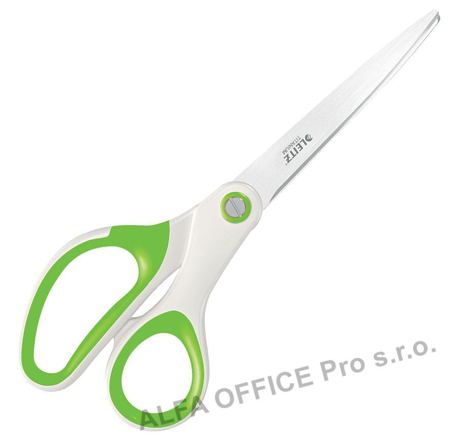 Nůžky Leitz WOW kancelářské titanové 20,5 cm / bílo-zelená