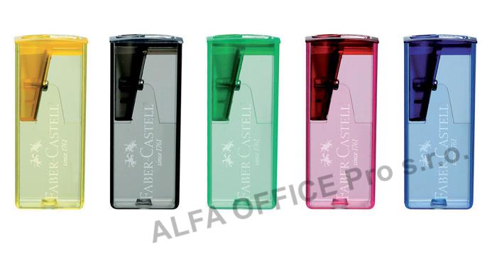 Ořezávátko Faber Castell  Fluor se zásobníkem - fluorescenční barvy