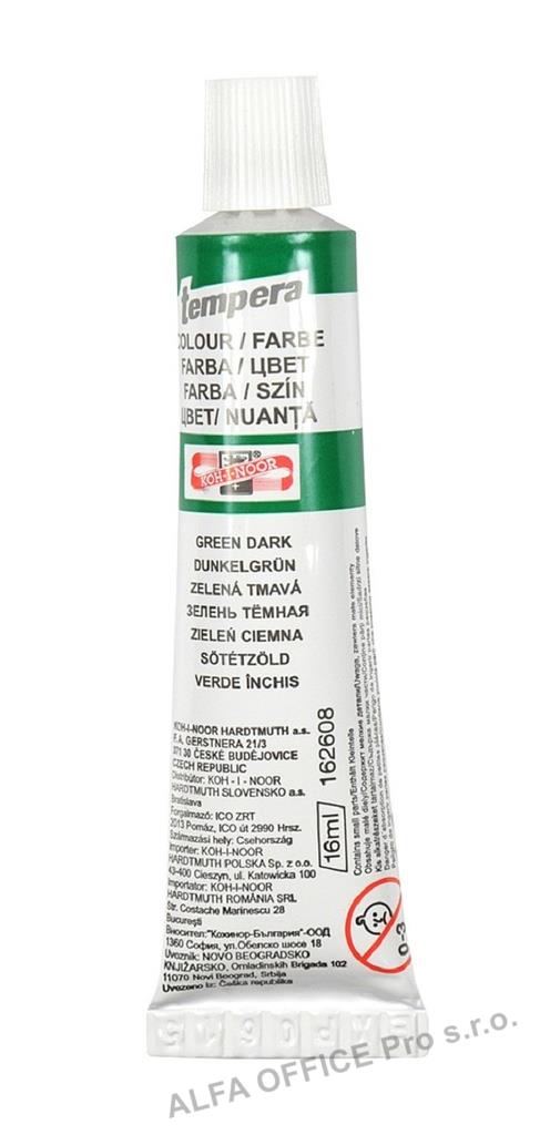 Temperová barva - rumělka zelená tmavá / tuba 16 ml