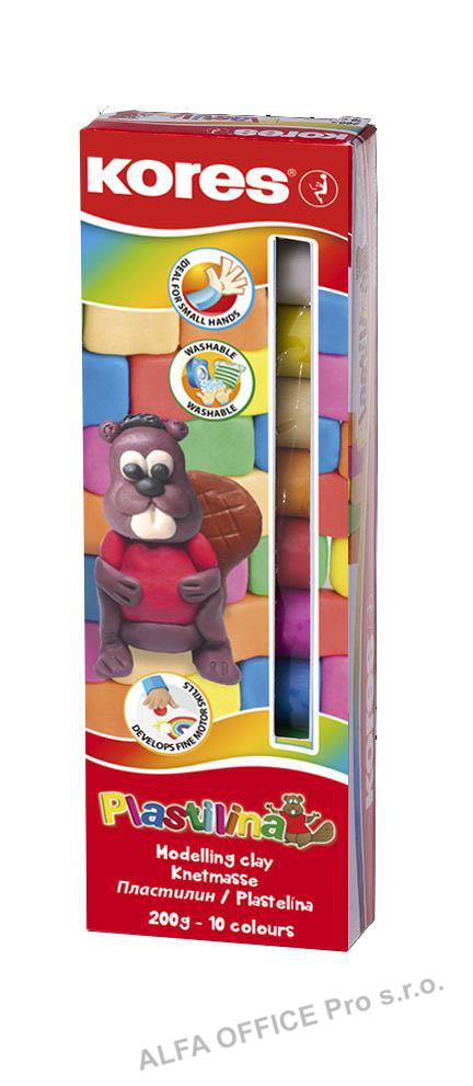 Plastelína Kores - 10 barev / 200 g
