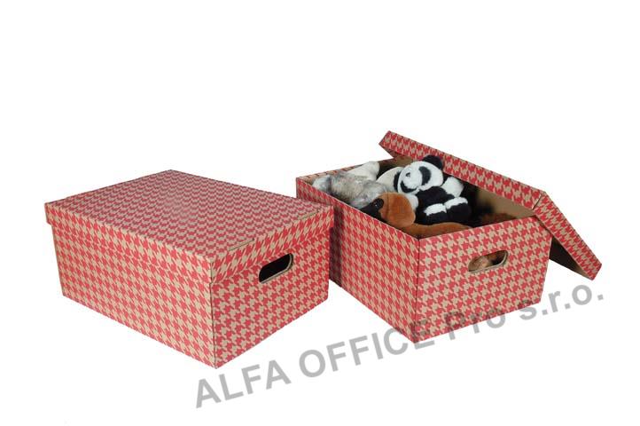 Krabice Emba úložná s víkem A3 /  44 x 32 x 20 cm /  červená