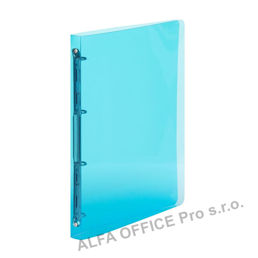 Desky A4 kroužkové průsvitné - 4 - kroužek / modrá
