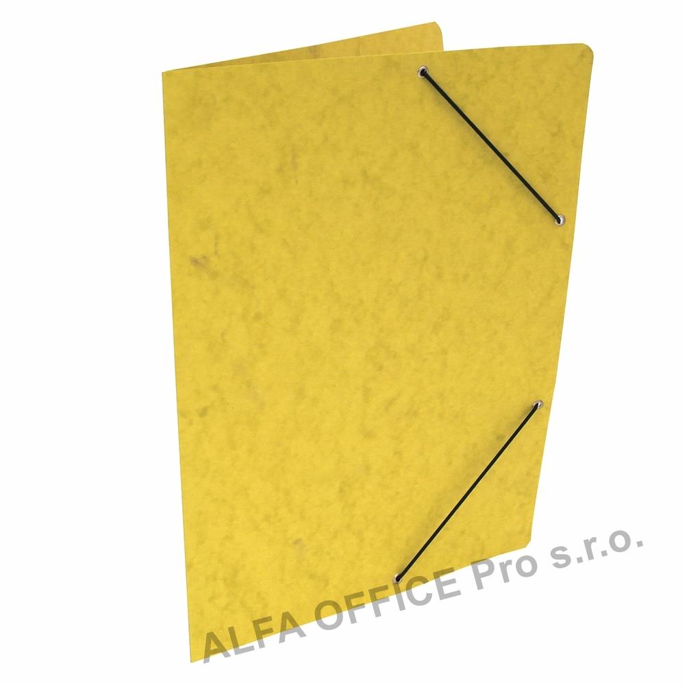 Odkládací mapy prešpánové s gumou bez chlopní - žlutá