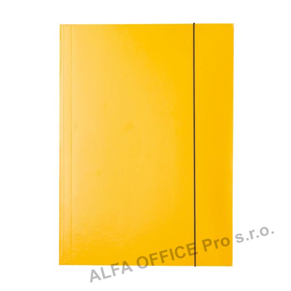 Odkládací mapy kartonové s gumou - žlutá