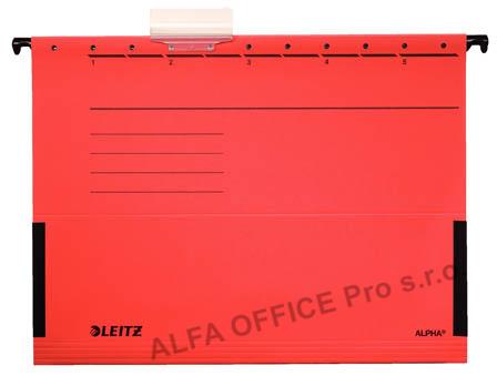 Závěsné desky Leitz Alpha s bočnicemi - červená