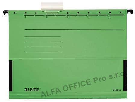 Závěsné desky Leitz Alpha s bočnicemi - zelená