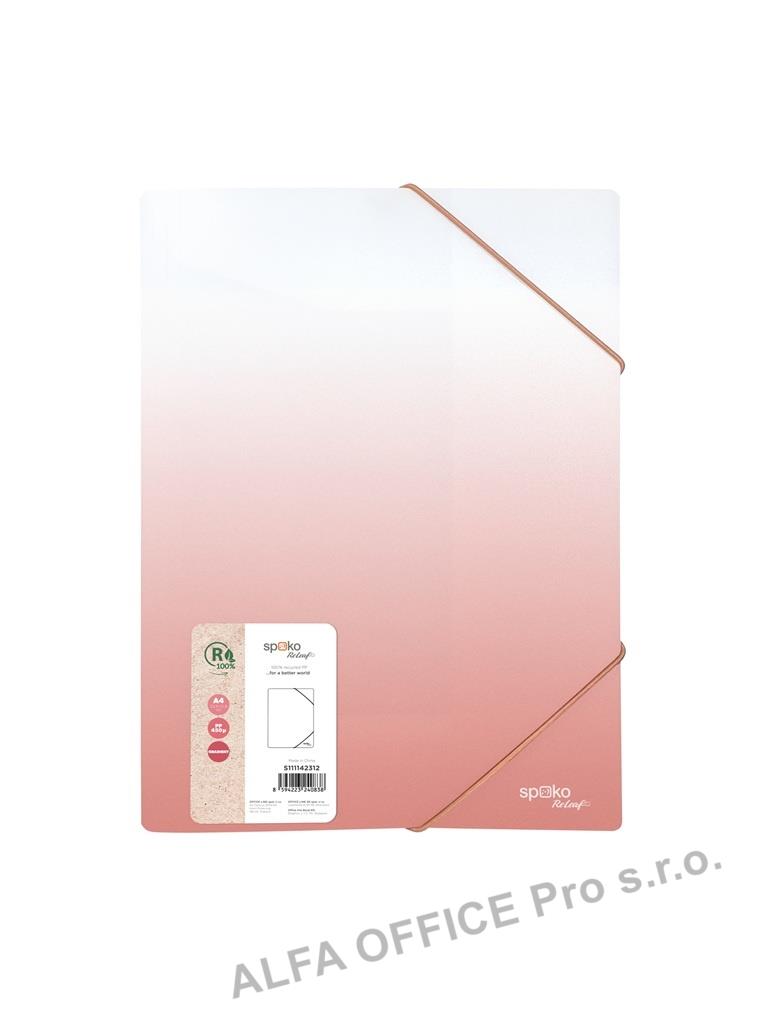 Spisové desky A4 s gumou Gradient - růžová