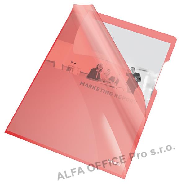 Zakládací obal A4 silný barevný - tvar L / červená 25 ks