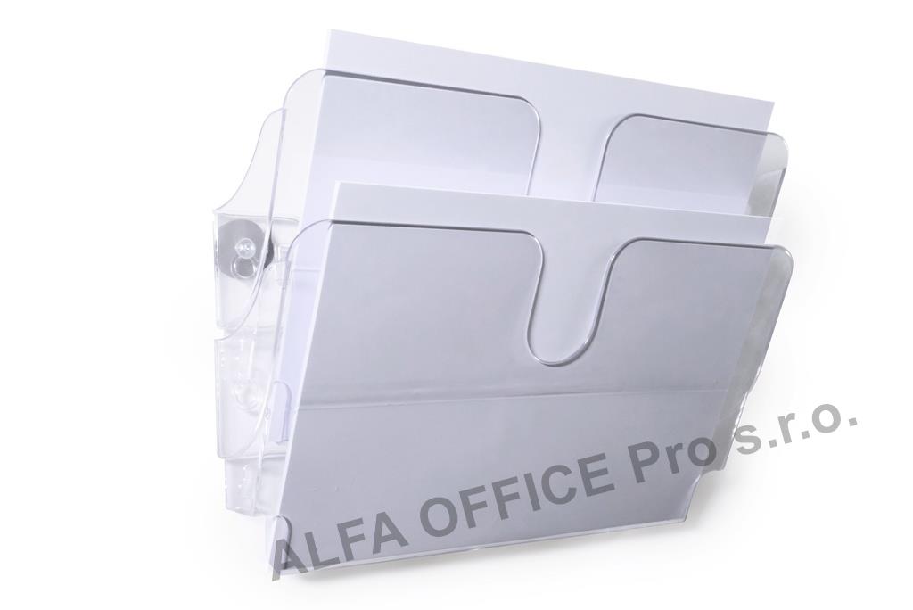 Držák na prospekty DURABLE magnetický - 2 / A4 čirý / na šířku