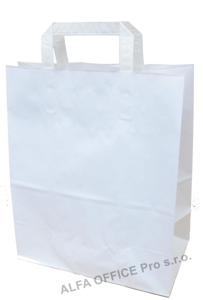 Tašky papírové kraft plochá ucha - 260 x 140 x 320 mm