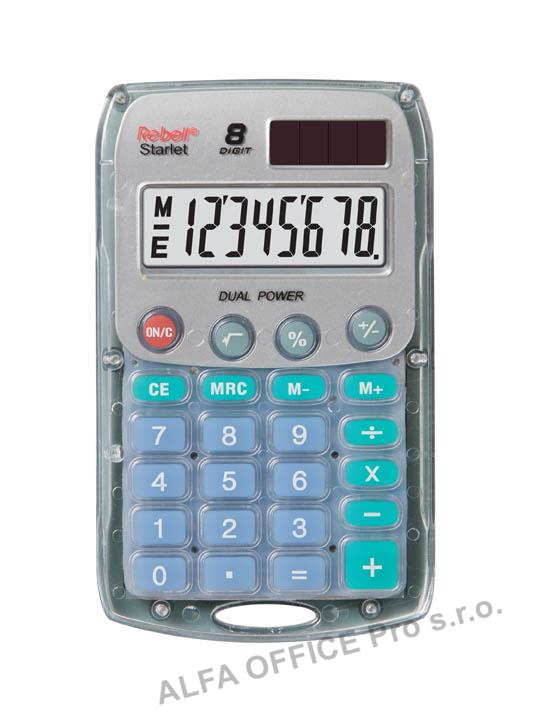 Kalkulačka Rebell Starlet 8 kapesní displej 8 míst / transparentní