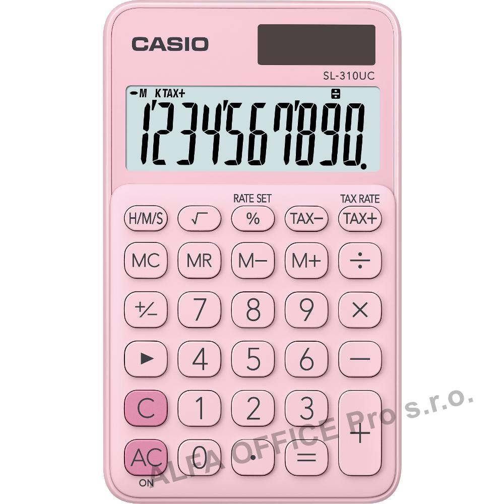 Kalkulačka Casio SL 310UC kapesní - displej 10 míst / růžová