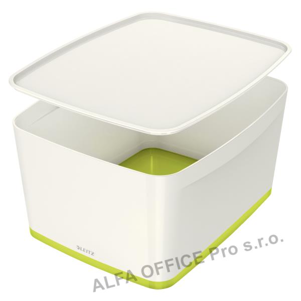 Organizační box MyBox - s víkem L / bílo - zelená