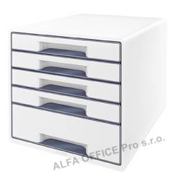 Zásuvkový box Leitz WOW - 4+1 zásuvky / šedá