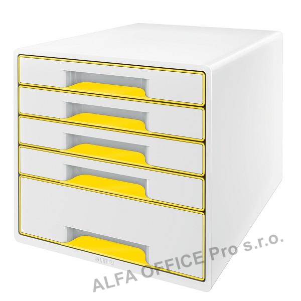 Zásuvkový box Leitz WOW - 4+1 zásuvky / žlutá