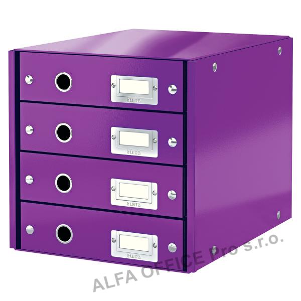 Zásuvkový box Leitz Click & Store - 4 zásuvky / purpurová