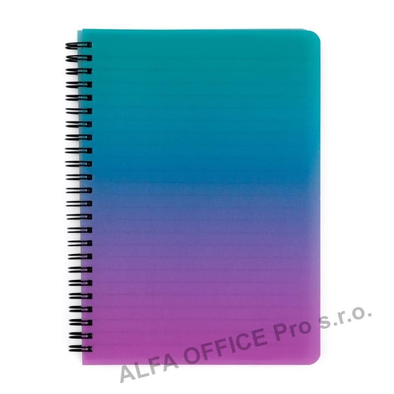 Blok kroužkový OMBRE - A5 / linka / růžová