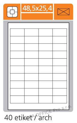 Print etikety A4 PLUS pro laserový a inkoustový tisk - 48,5 x 25,4 mm (40 etiket / arch)