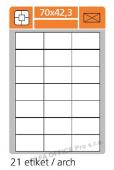 Print etikety A4 PLUS pro laserový a inkoustový tisk - 70 x 42,3 mm (21 etiket / arch)