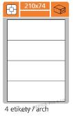 Print etikety A4 PLUS pro laserový a inkoustový tisk - 210 x 74 mm (4 etikety / arch)