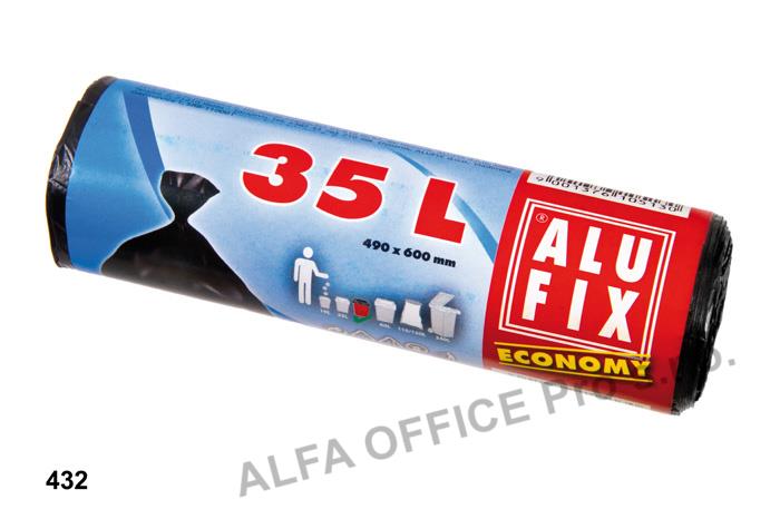 Pytle do koše Alufix Basic - 60x50cm / 35l / 8my / 30ks / černá