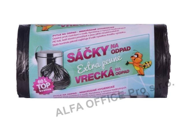 Pytle do koše Vipor Top - 60x70cm / 60l / 10my / 50ks / černá / extra pevné