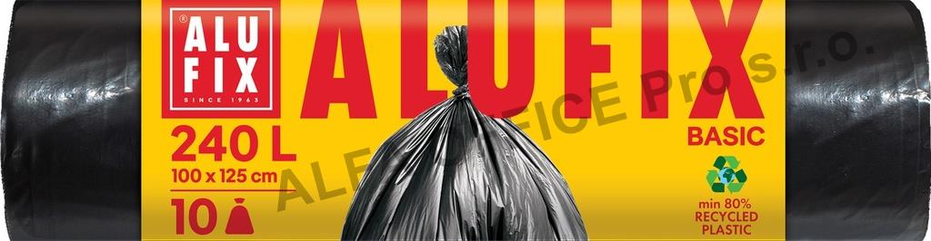 Pytle do koše Alufix Basic - 100x125cm / 240l / 20my / 10ks / černá