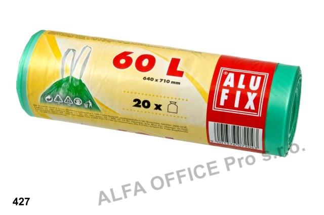 Pytle do koše Alufix Standard stahovací - 64x71cm / 60l / 16my / 20ks / zelená