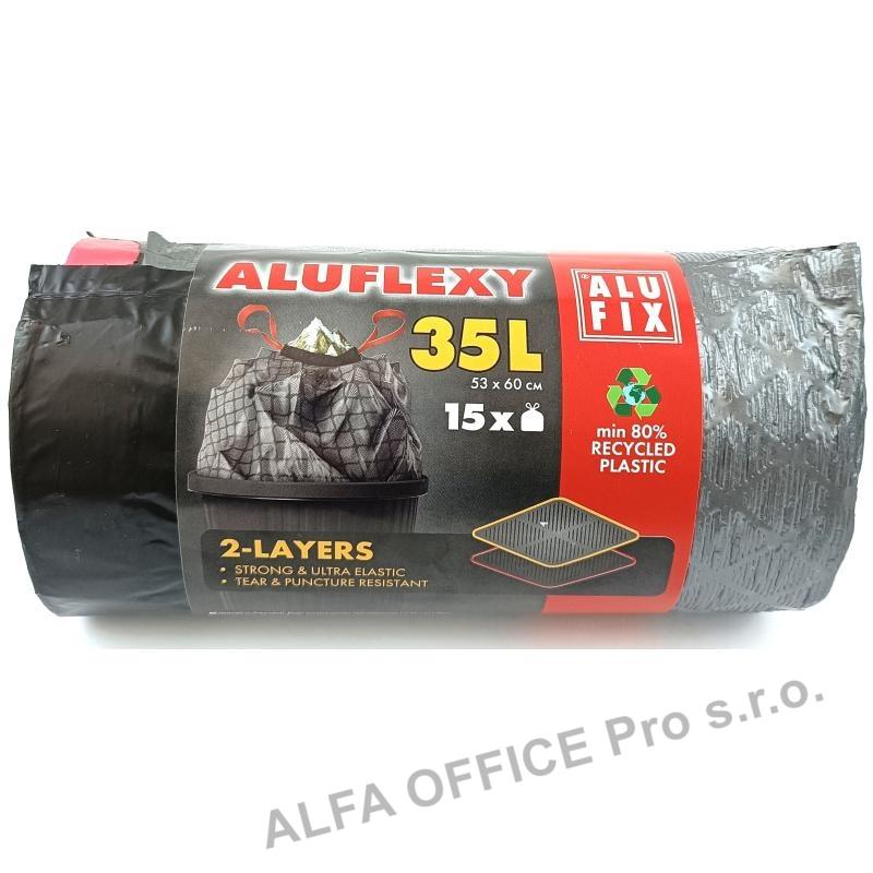 Pytle Alufix Aluflexy stahovací - 53x60cm / 35l / 28my / 15ks / stříbrnočerná