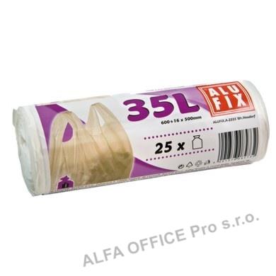 Pytle do koše Alufix Standard se zavazováním - 50x60cm / 35l / 10my / 25ks / bílá