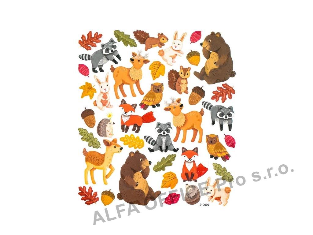 Samolepky papírové - Lesní zvířátka