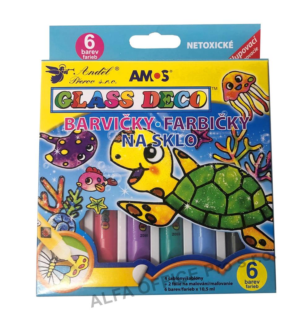 Barvy na sklo - 6 x 10,5 ml