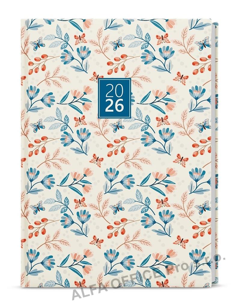 Diář LAMINO - A5 / týdenní / motýli