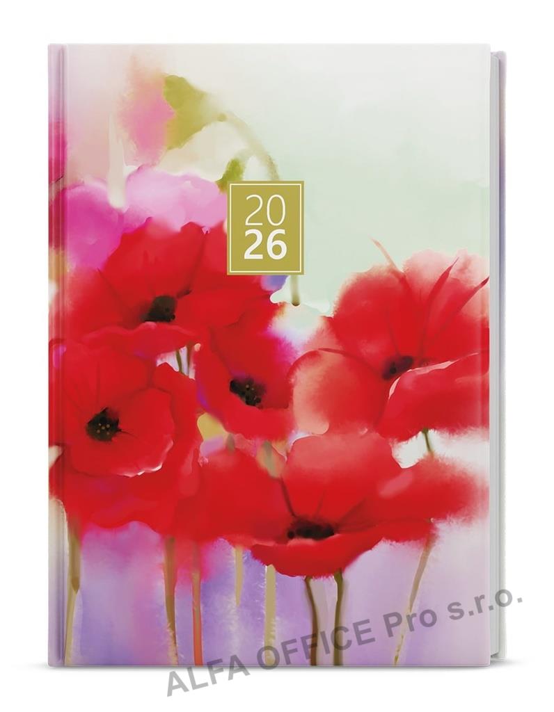 Diář LAMINO - A5 / týdenní / máky