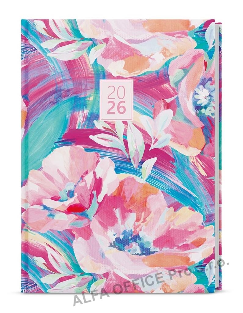 Diář LAMINO - B6 / denní / růžová