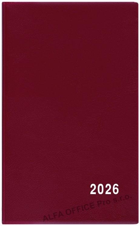 Diář kapesní PVC - čtrnáctidenní / bordó