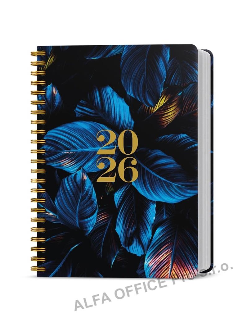 Diář LAMINO SPIRÁLA - A5 / denní / modré listy