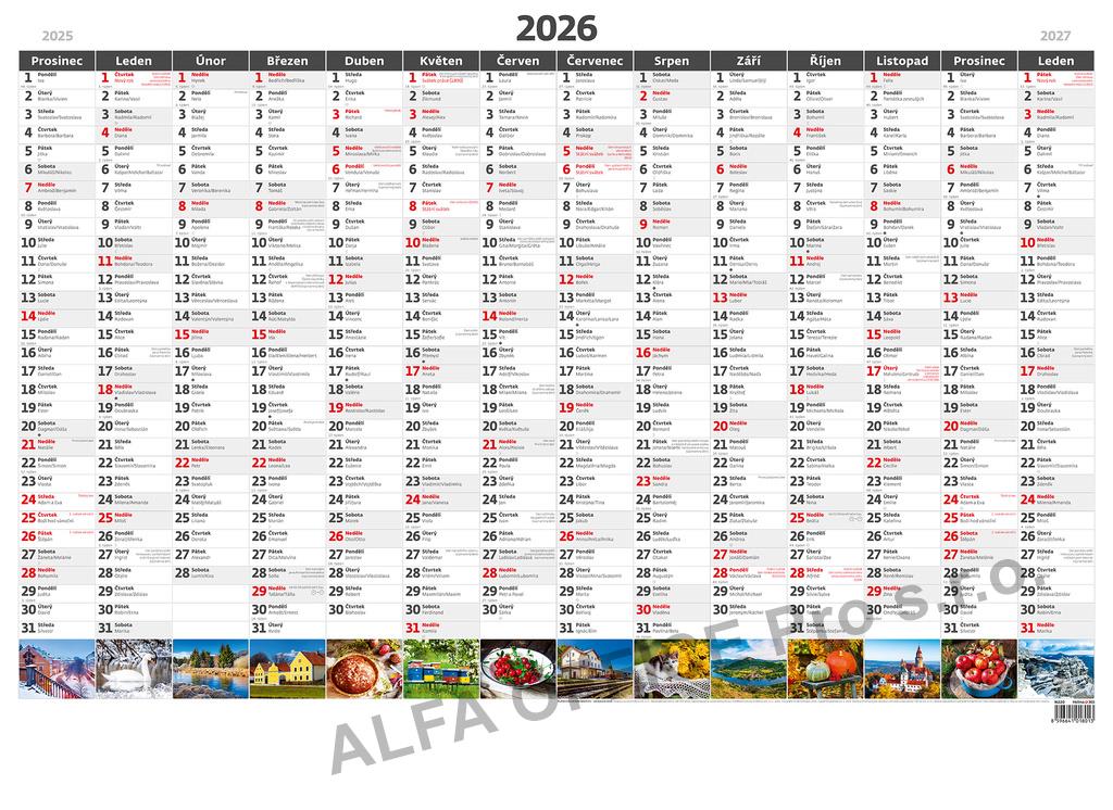 Plánovací roční nástěnná mapa - obrázková / N220