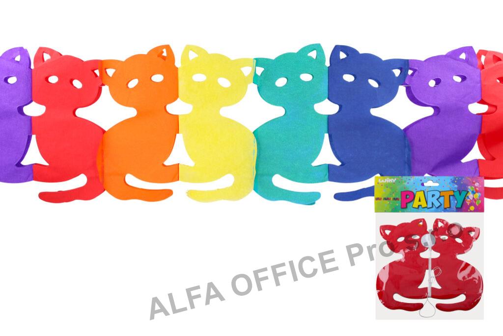 Girlanda papírová - kočka / 3 m