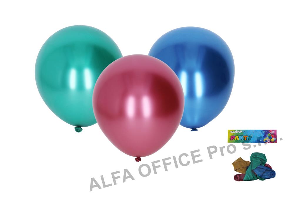 Balónek nafukovací 25 cm chromový / sada 5ks
