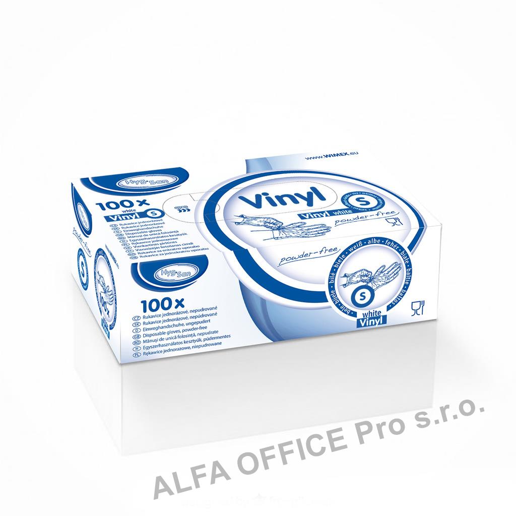 Ochranné rukavice vinylové - nepudrované / velikost S / 100 ks