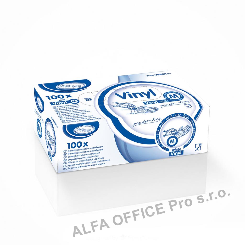 Ochranné rukavice vinylové - nepudrované / velikost M / 100 ks