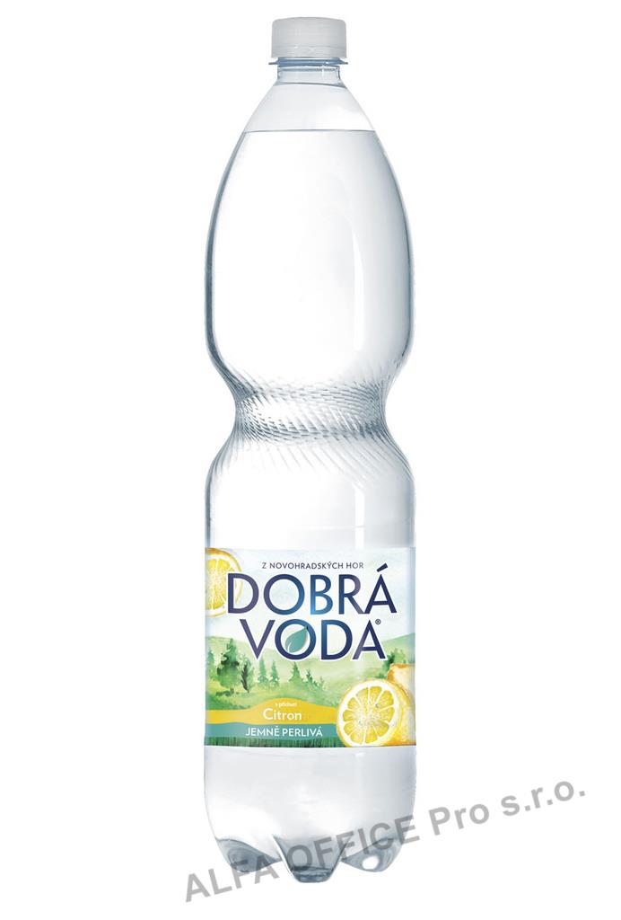Dobrá voda s příchutí - citrón / jemně perlivá / 1,5 l