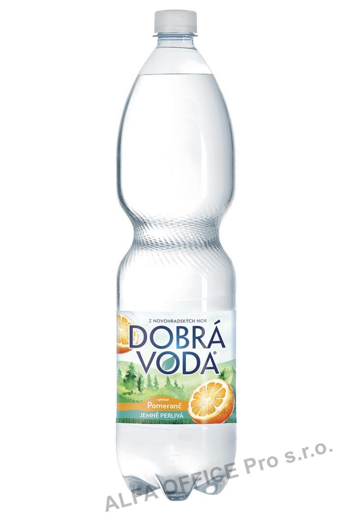 Dobrá voda s příchutí - pomeranč / jemně perlivá / 1,5 l