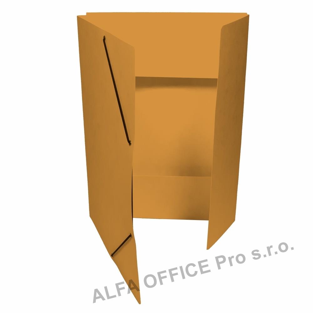 Odkládací mapy prešpánové s gumou s chlopněmi - oranžová