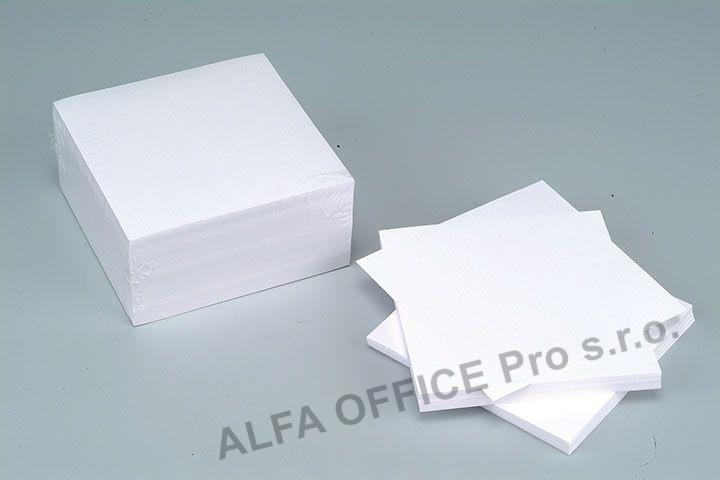 Záznamní kostka bílá 8,5 x 8,5 cm / nelepená vazba