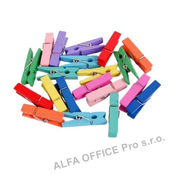 Kolíčky dekorační barevné 35 x 7 mm - 20 ks