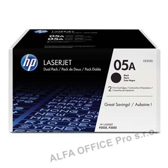 HP originální toner CE505D, black, 2x2300str., HP 05A, HP LaserJet P2035, 2055, 2ks