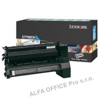  Lexmark originální toner C7700CH, cyan, 10000str., return, high capacity, Lexmar 