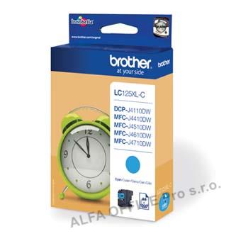 Brother originální ink LC-125XLC, cyan, 1200str., Brother MFC-J4510 DW